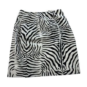 Vintage Y2K Doncaster Zebra Print Faux Fur High Waisted Pencil Skirt USA Made 10